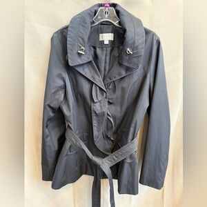 Braetan Black Belted Jacket Coat Size Large